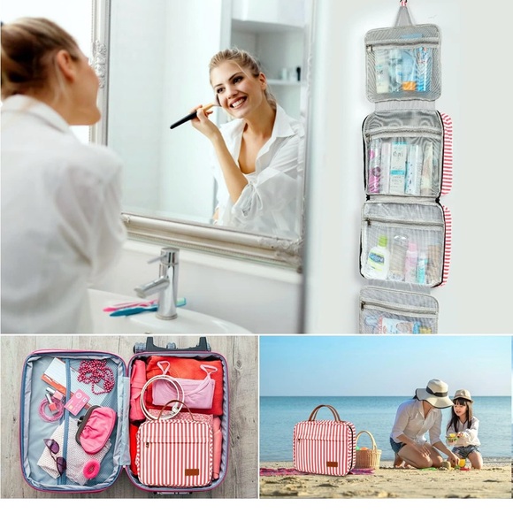 Hanging Travel Toiletry Bag, Large Capacity Cosmetic Travel Toiletry Organizer - Picture 9 of 10